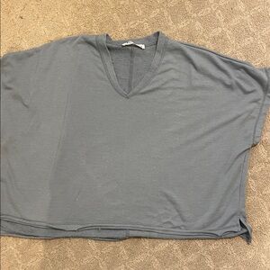 Three Bird Nest Textured Blue Gray Top XL